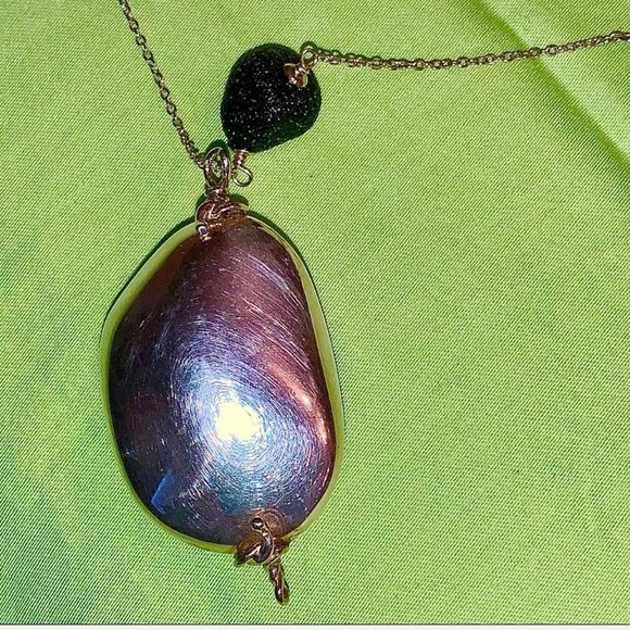 Lava Rock & Sterling Silver Necklace Powerful 34” - Picture 8 of 16